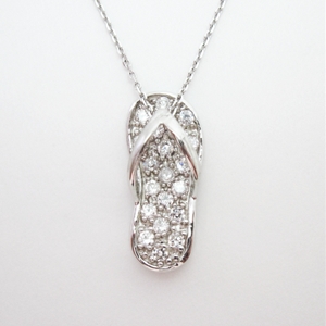 Flip-flop Sandal Cubic Zirconia Slide Pendant